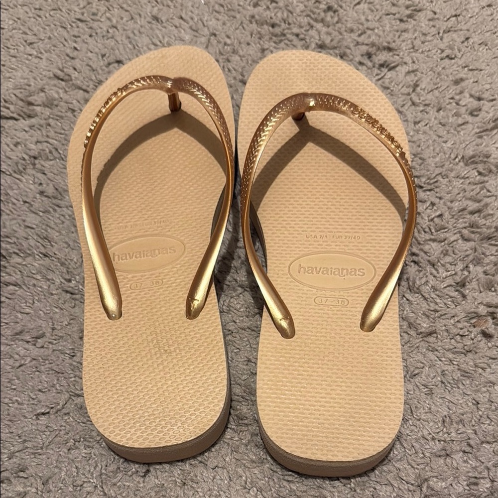 Havaianas Gold Flip Flops